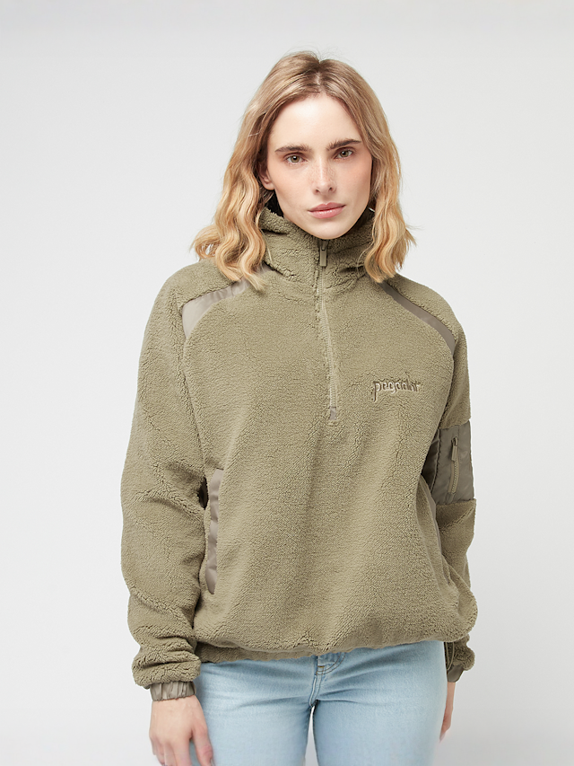 Pegador, Bonny Teddy Fabric Mix Halfzip, groen, Afbeelding 1 van 5