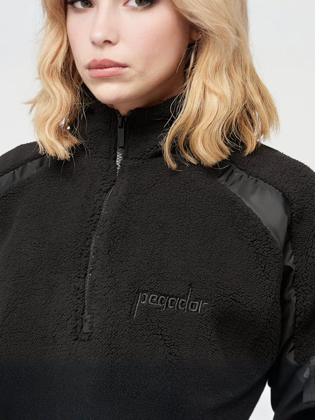 Pegador, Bonny Teddy Fabric Mix Halfzip, zwart, Afbeelding 3 van 5