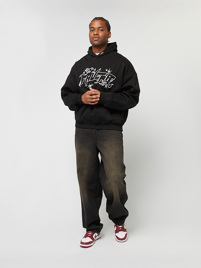 FAVELA, Fabric Patch Embroidery Black Hoodie, black, Image 5 of 5
