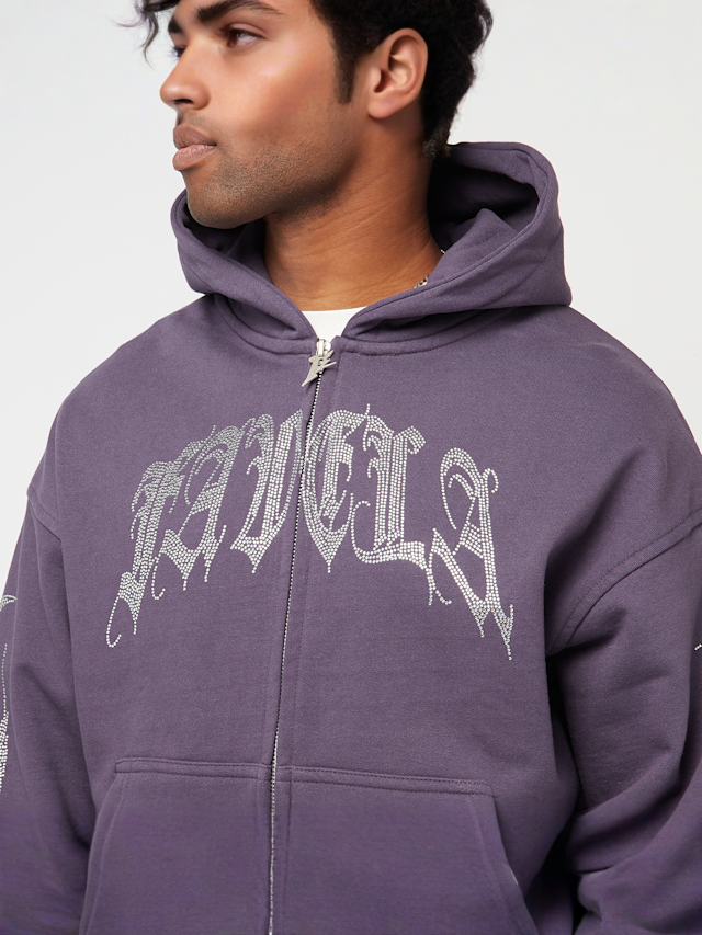 FAVELA, Ribcage  Rhinestone Plum Frontzip, purple, Image 3 of 8