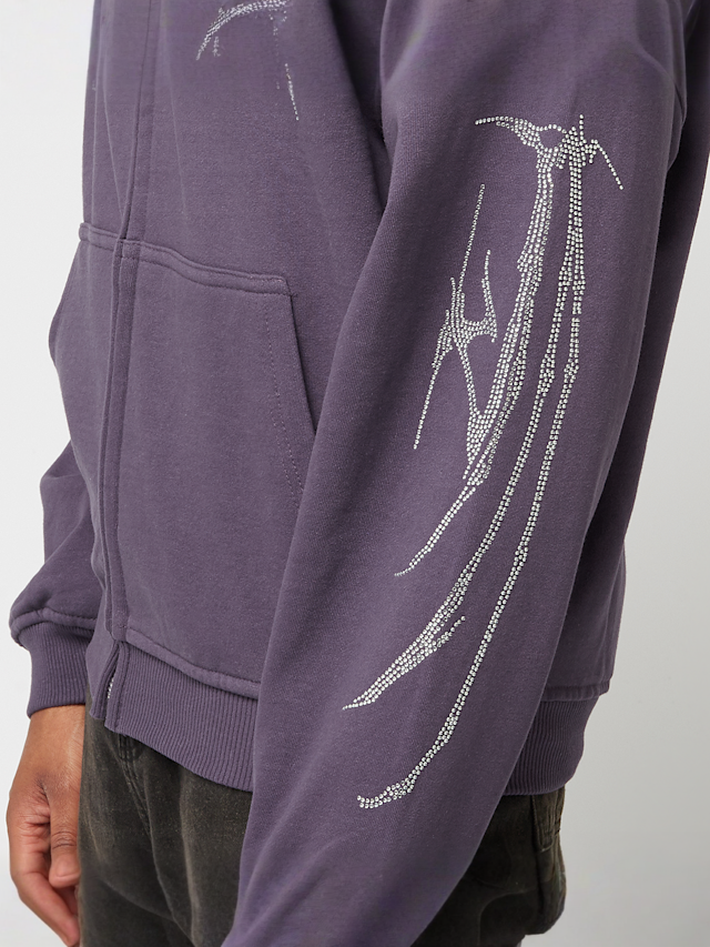 FAVELA, Ribcage  Rhinestone Plum Frontzip, purple, Image 4 of 8