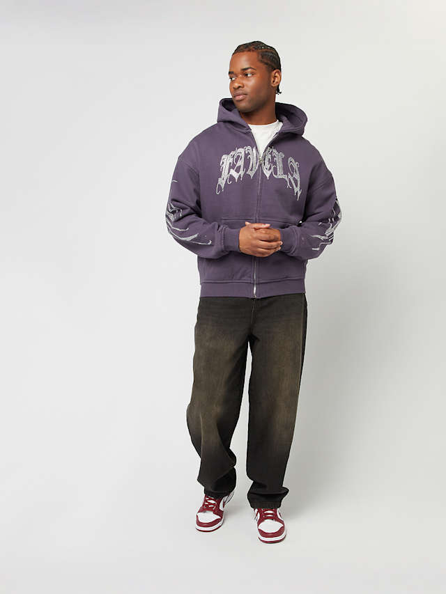 FAVELA, Ribcage  Rhinestone Plum Frontzip, purple, Image 8 of 8