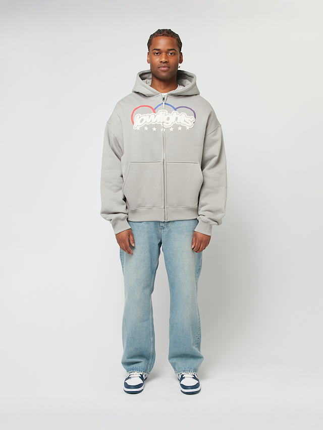 Low Lights Studios, Three Ring Logo Zip Hoodie Concrete, grey, Image 4 of 4