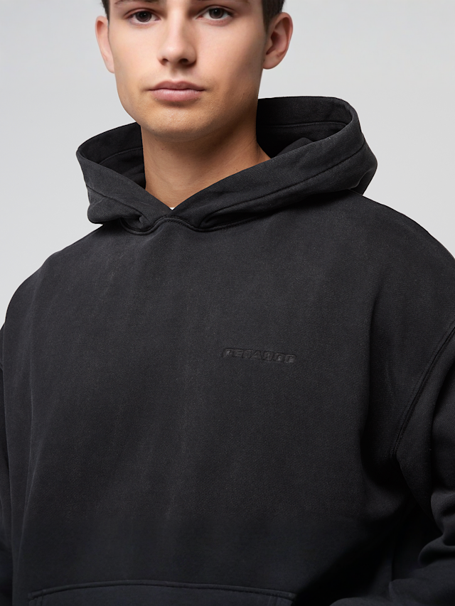 Pegador, LOGO OVERSIZED HOODIE WASHED BLACK, black, Image 3 of 4