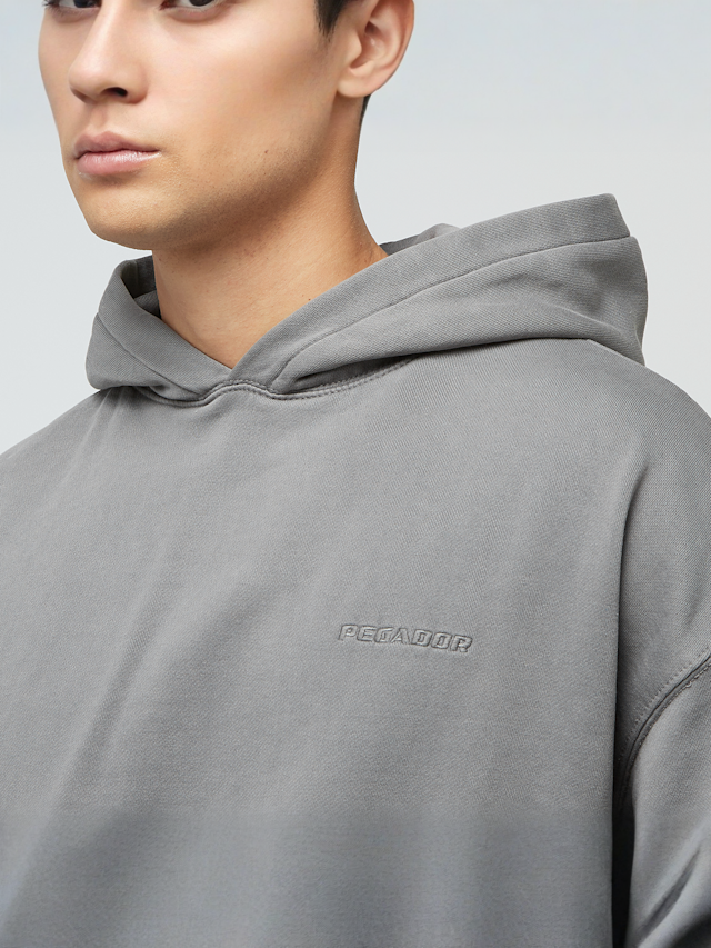 Pegador, LOGO OVERSIZED HOODIE WASHED BLACK, grey, Image 3 of 4