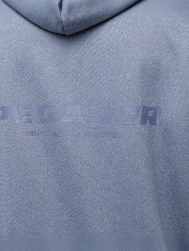 Pegador, Colne Logo Oversized Sweat Jacket, blue, Image 4 of 5