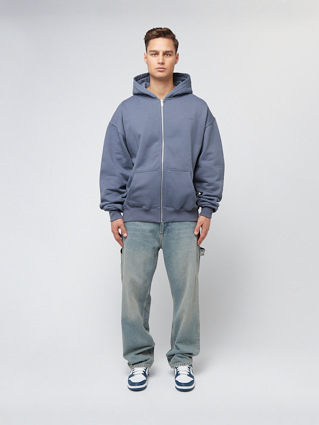 Pegador, Colne Logo Oversized Sweat Jacket, blue, Image 5 of 5