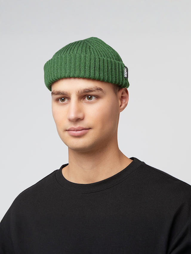 SNIPES, Woven Flag Label Basic Fisherman Beanie, green, Image 4 of 4