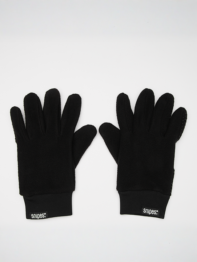 SNIPES, Woven Basic Logo Polar Fleece Handschuhe, black, Image 1 of 3