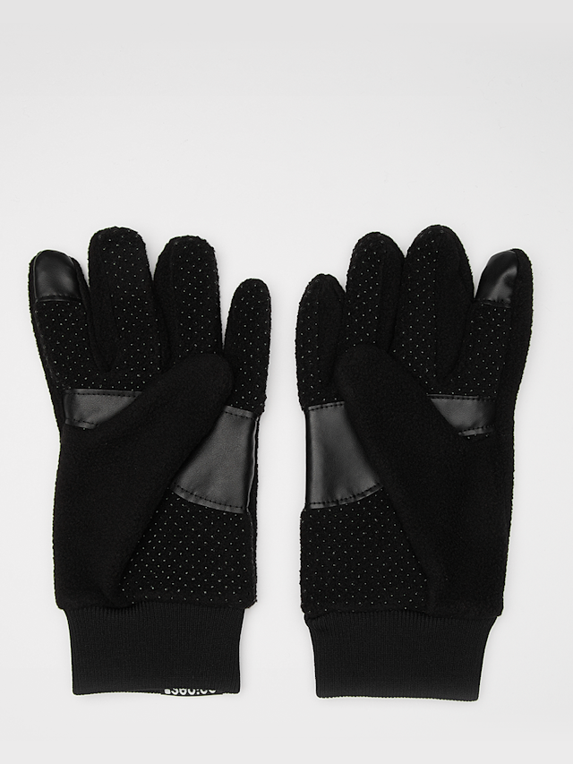 SNIPES, Woven Basic Logo Polar Fleece Gloves, czarny, Obraz 3 z 3