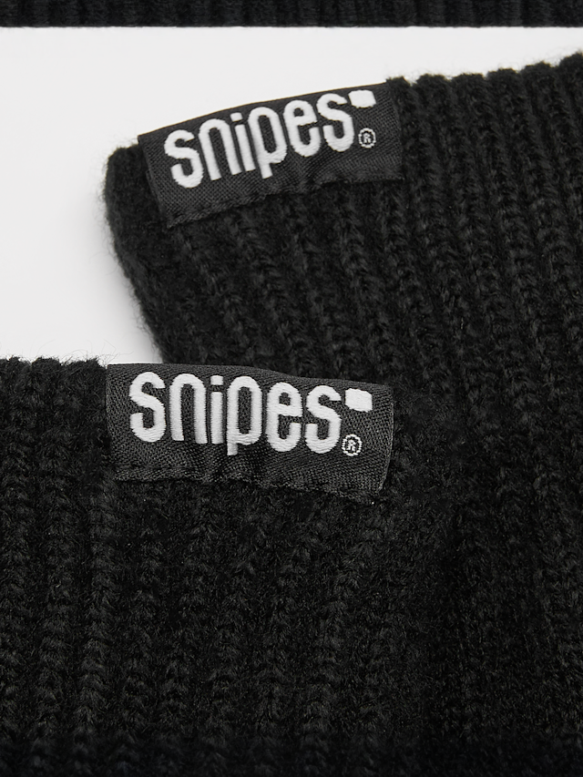 SNIPES, Woven Basic Logo Knitted Gloves black, black, Image 3 of 3