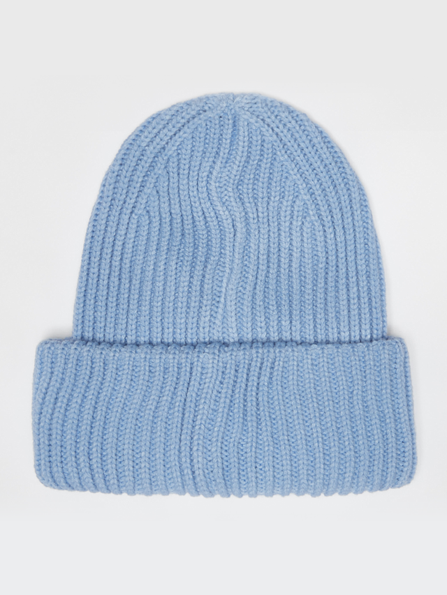 SNIPES, Woven Logo Knit Beanie, blue, Image 2 of 3