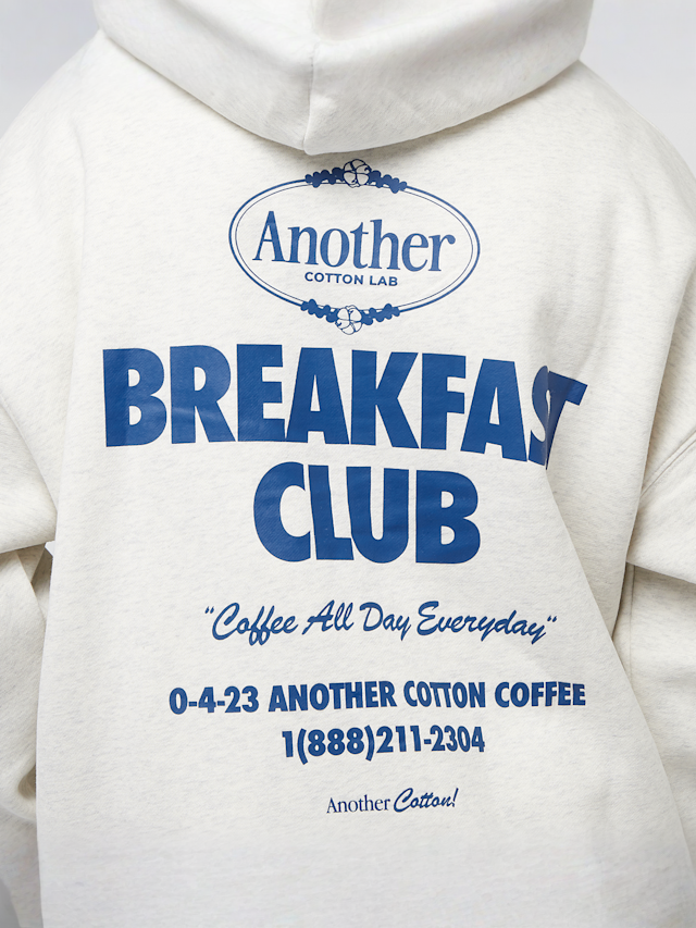Another Cotton Lab, Breakfast Club Oversized Hoodie, grey, Image 4 of 5