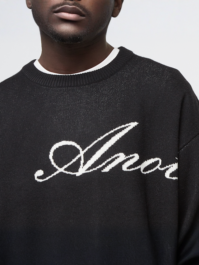 Another Cotton Lab, Signature Knit Sweater, black, Image 3 of 4