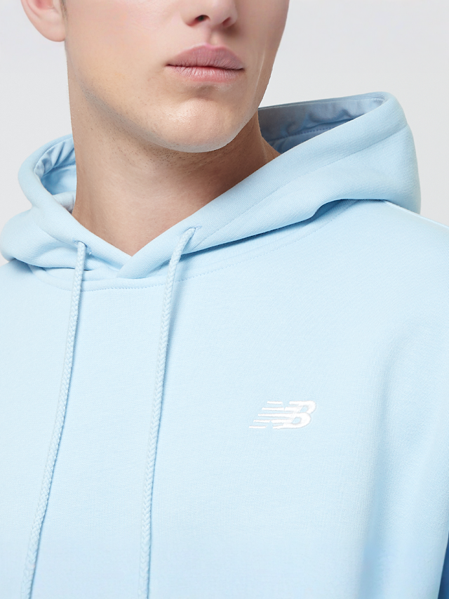 New Balance, Small Logo Brushed Hoodie, blue, Image 3 of 4