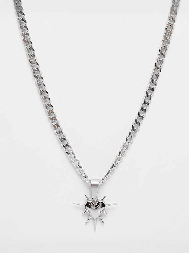 fainz, Spike Heart Chain, silver, Image 1 of 3