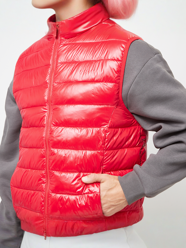 SNIPES, Small Logo Light Puffer Vest, czerwony, Obraz 3 z 4