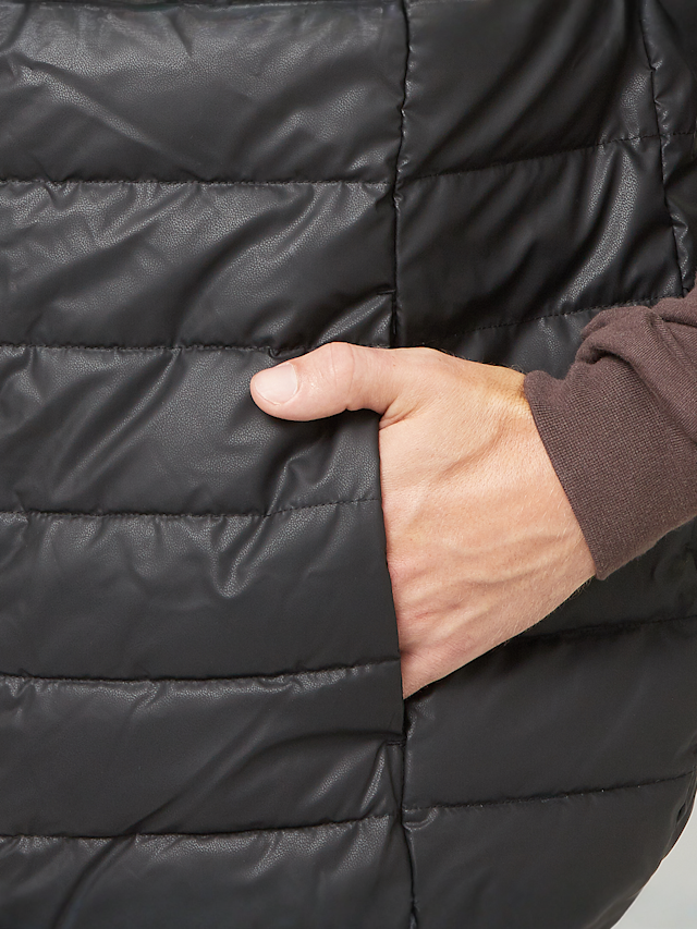 SNIPES, Small Logo PU Light Puffer Vest, zwart, Afbeelding 3 van 4