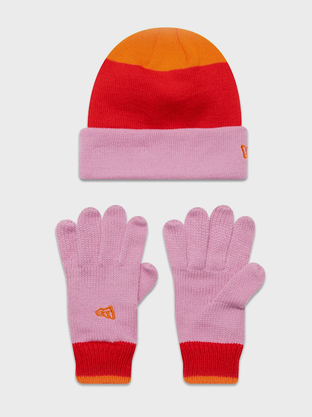 New Era, Youth Stripe Beanie Set (2 Piece), multi-colour, Image 1 of 2