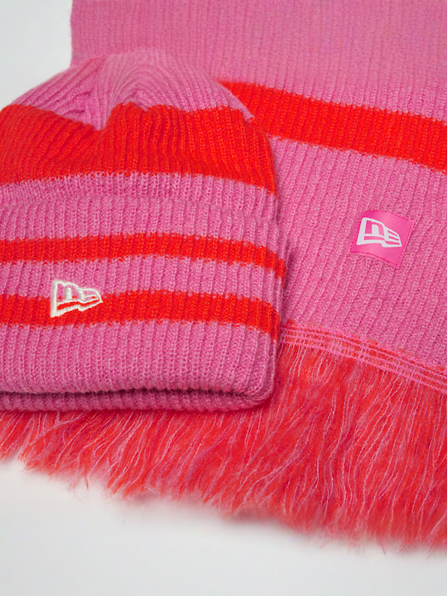 New Era, Stripe Scarf Beanie Set (2 Piece), multi-colour, Image 3 of 3