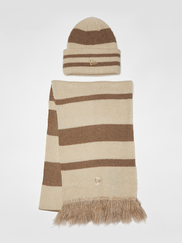 New Era, Stripe Scarf Beanie Set (2 Piece), multi-colour, Image 1 of 3