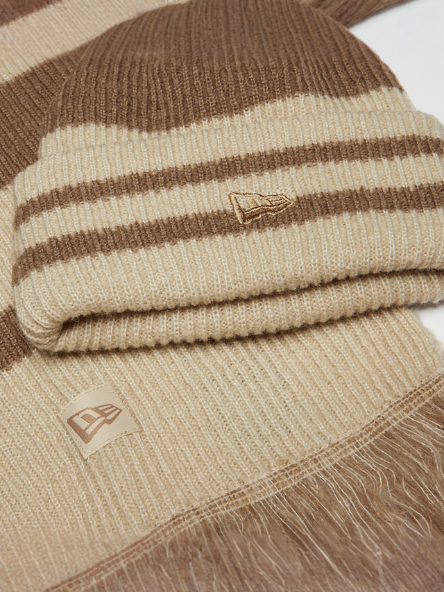 New Era, Stripe Scarf Beanie Set (2 Piece), multi-colour, Image 3 of 3