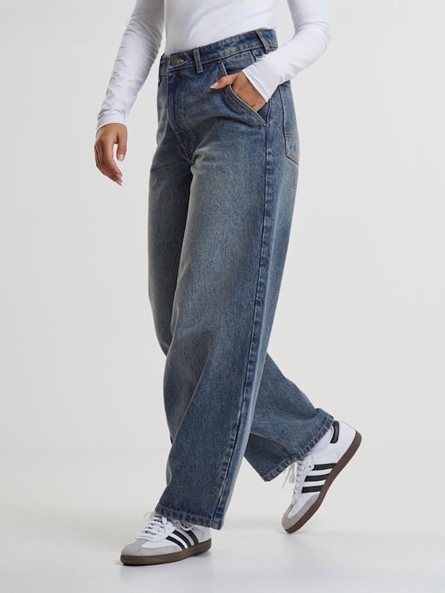 Urban Classics, Ladies Tapered Baggy Jeans, blue, Image 1 of 5