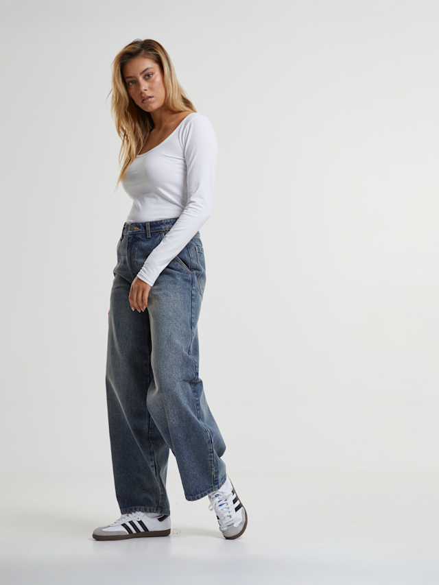 Urban Classics, Ladies Tapered Baggy Jeans, blue, Image 5 of 5