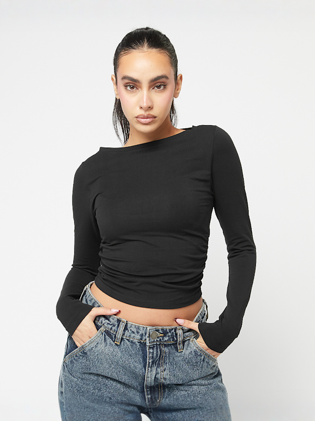 Urban Classics, Ruffled Super Slim Longsleeve, black, Image 1 of 4