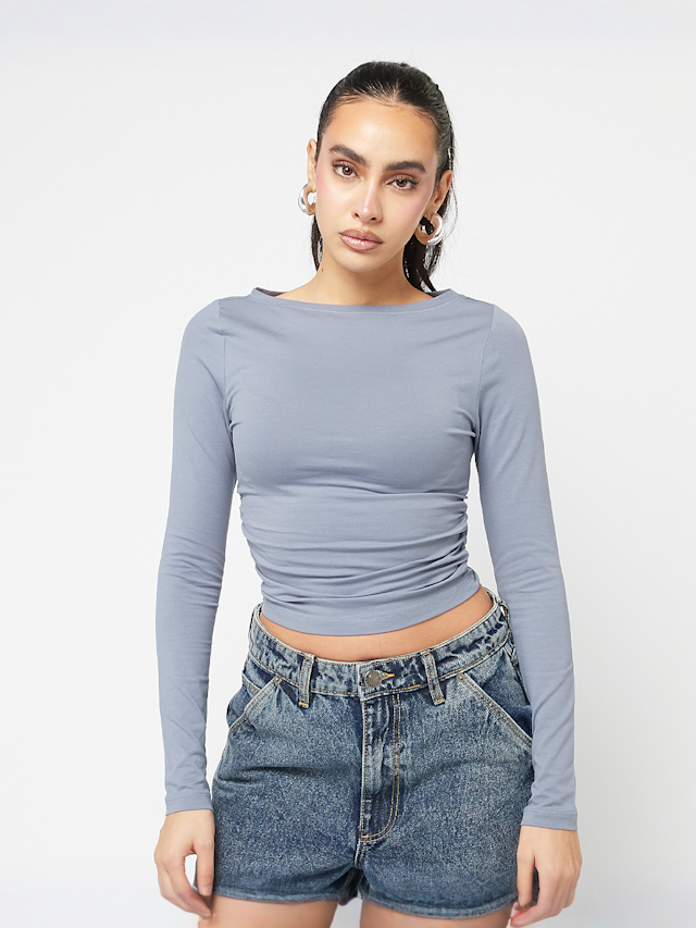 Urban Classics, Ruffled Super Slim Longsleeve, blue, Image 1 of 4