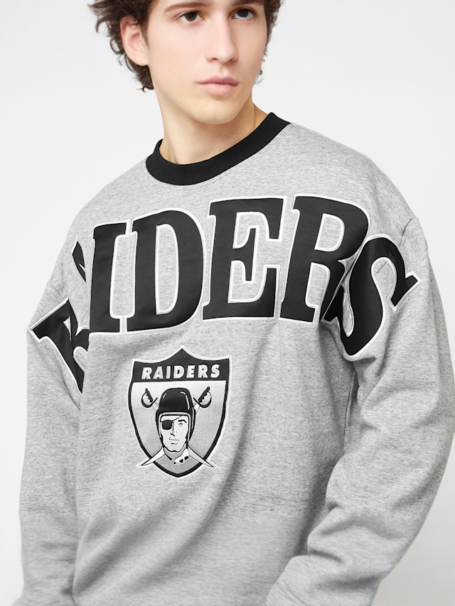 Mitchell & Ness, NFL Oakland Raiders NFL FL FLD Satin Fleece Crew, grijs, Afbeelding 3 van 6