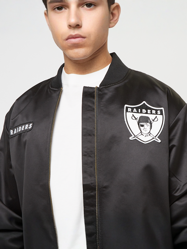 Mitchell & Ness, NFL Oakland Raiders Team Leader Satin Bomber, black, Image 3 of 6