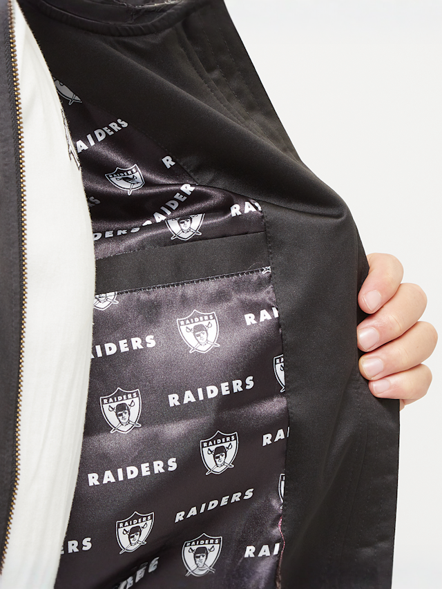 Mitchell & Ness, NFL Oakland Raiders Team Leader Satin Bomber, black, Image 4 of 6