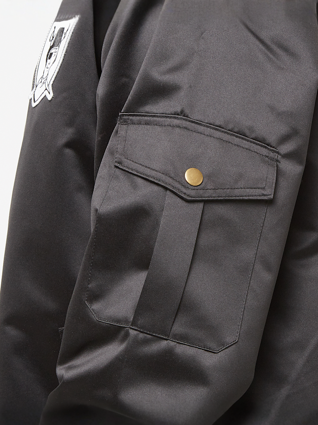 Mitchell & Ness, NFL Oakland Raiders Team Leader Satin Bomber, black, Image 5 of 6