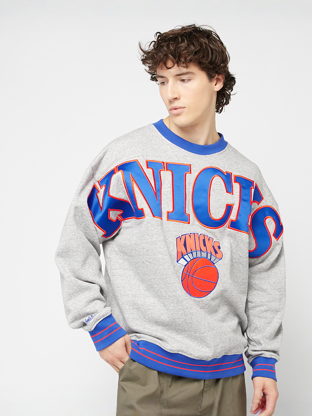 Mitchell & Ness, NBA New York Knicks Full Field Satin Fleece Crew, szary, Obraz 1 z 6