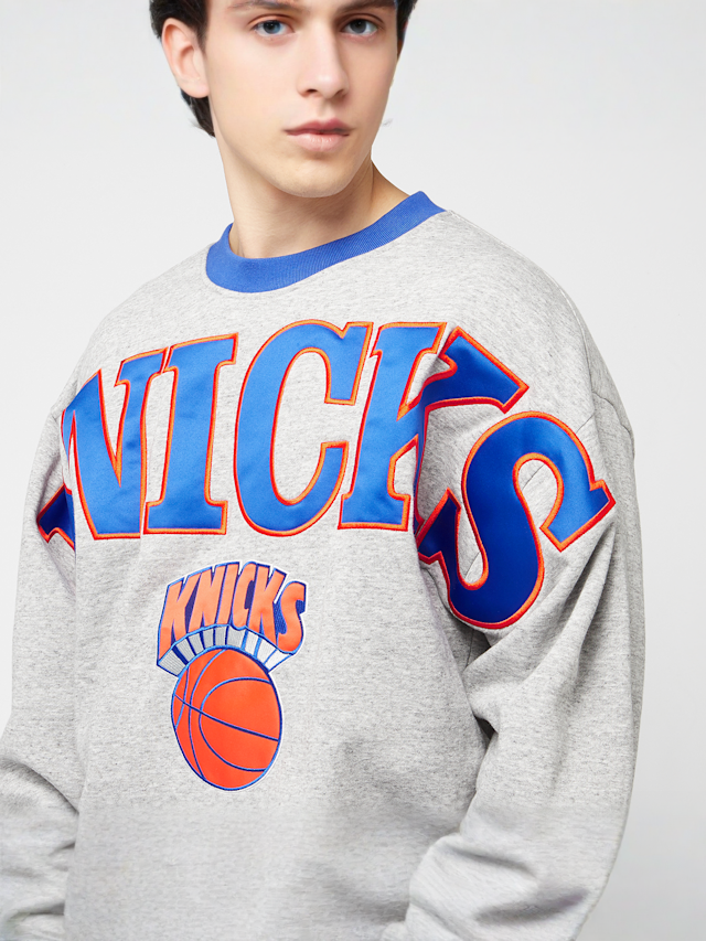 Mitchell & Ness, NBA New York Knicks Full Field Satin Fleece Crew, szary, Obraz 3 z 6