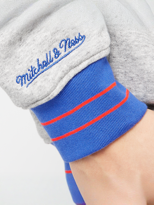 Mitchell & Ness, NBA New York Knicks Full Field Satin Fleece Crew, grey, Image 4 of 6