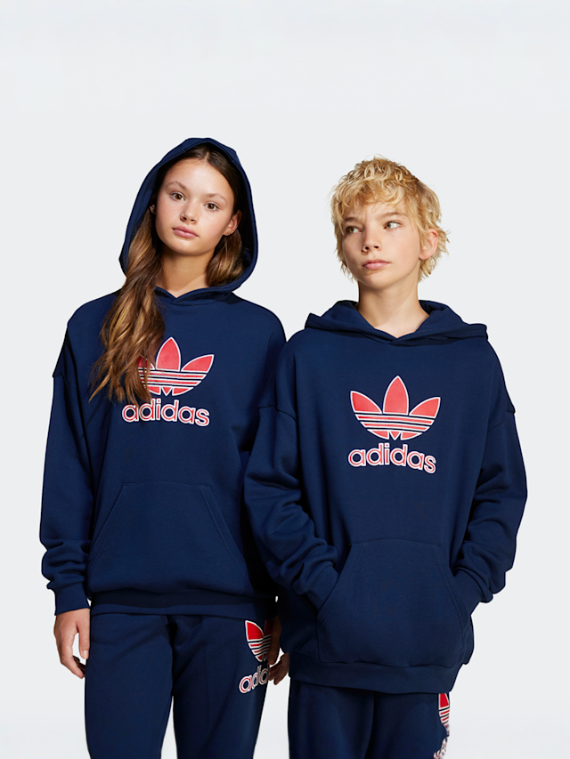 adidas Originals, Big Logo Oversizes Kids Hoodie, blue, Image 1 of 5