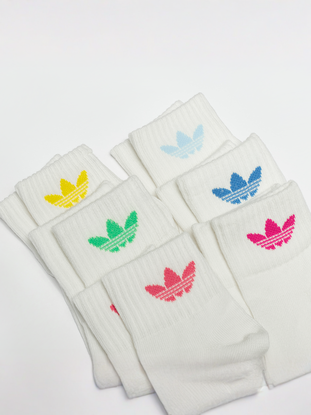 adidas Originals, 6 PACK - adicolor Trefoil Ankle Socks, multi-colour, Image 2 of 2