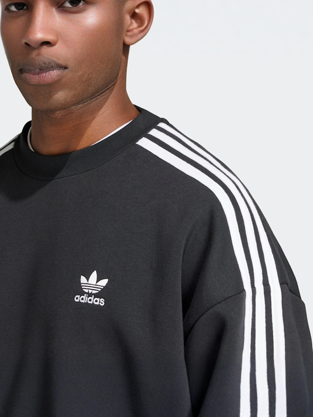 adidas Originals, Oversized 3-Streifen Crew Sweatshirt, black, Image 3 of 5