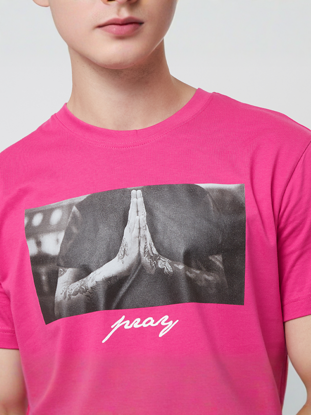 Mister Tee, Pray Tee, Pink, Image 3 of 4
