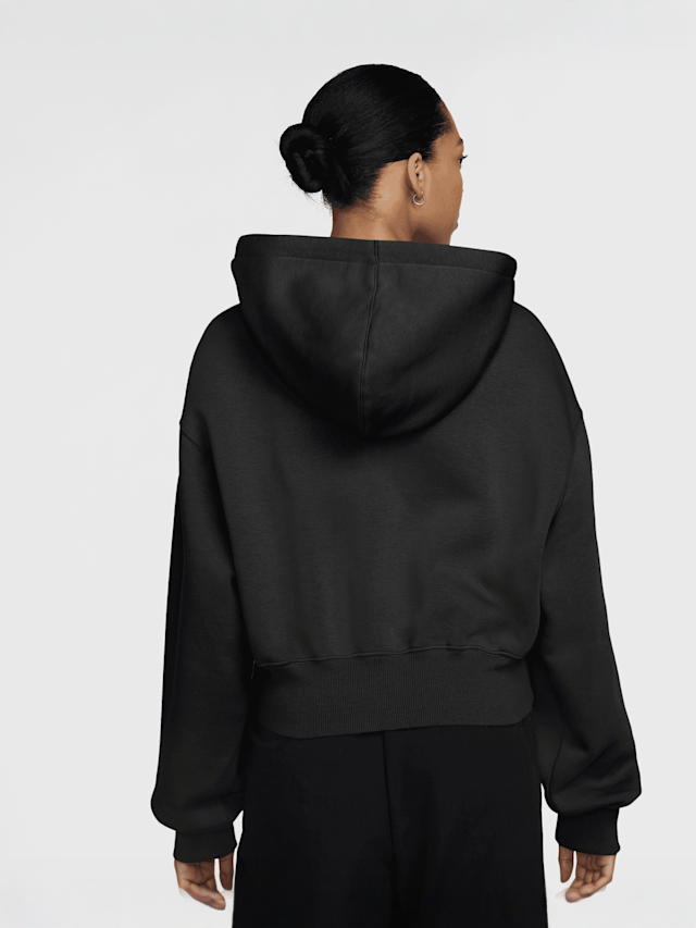 Nike, Sportswear Phoenix Fleece Loose Crop Full-Zip Hoodie, black, Image 2 of 3