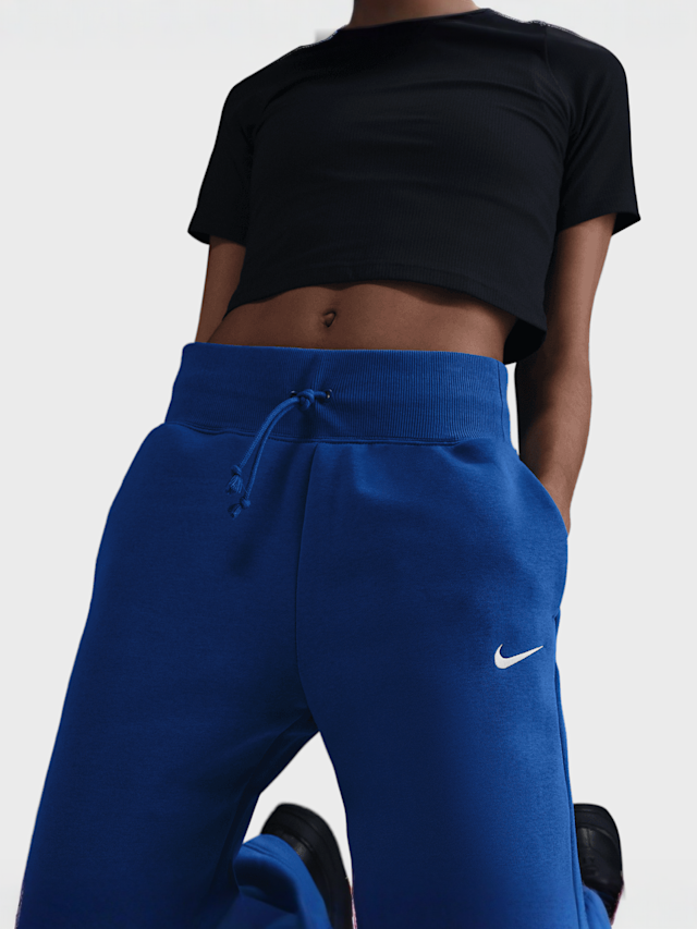 Nike, Sportswear Phoenix Fleece High-Rise Wide Pants, blue, Image 3 of 5