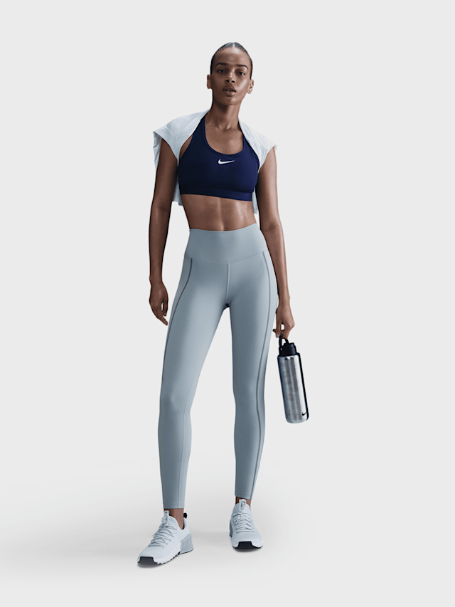 Nike, One Fitted High-Rise Leggings, blue, Image 6 of 6