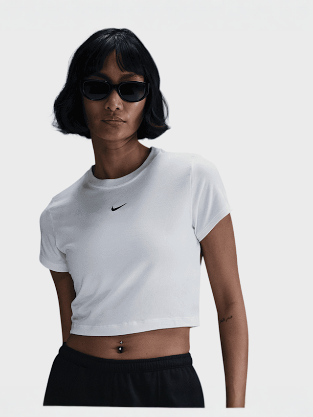 Nike, Sportswear Chill Knit Crop Top, wit, Afbeelding 1 van 4