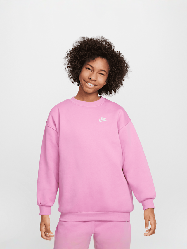Nike, Sportswear Club Fleece Oversized Crew, Pink, Image 1 of 4