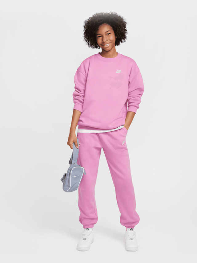 Nike, Sportswear Club Fleece Oversized Crew, Pink, Image 4 of 4