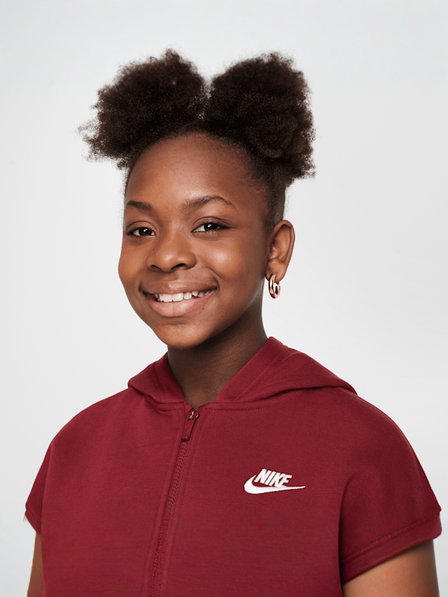 Nike, Sportswear Club Fleece Oversized Full-Zip Hoodie, rood, Afbeelding 3 van 7