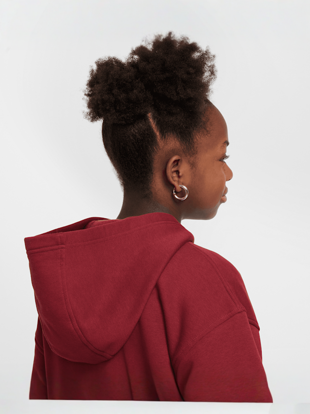 Nike, Sportswear Club Fleece Oversized Full-Zip Hoodie, rood, Afbeelding 6 van 7