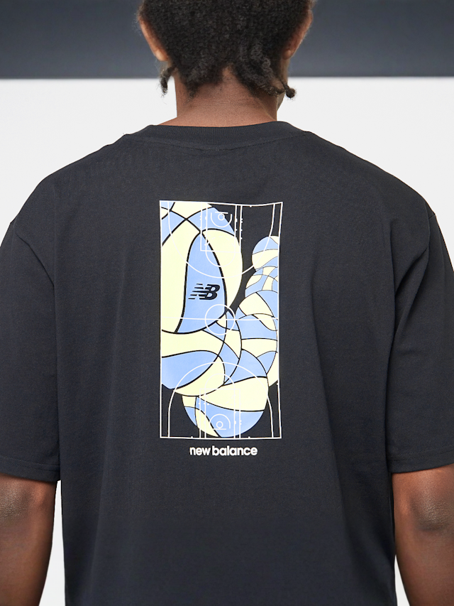 New Balance, Hoops Mosaic Court Graphic T-Shirt, black, Image 4 of 5